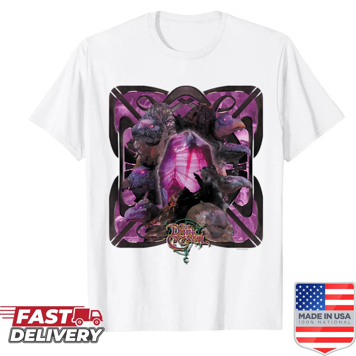 Fantasy movies inspired design T-shirt with iconic elements