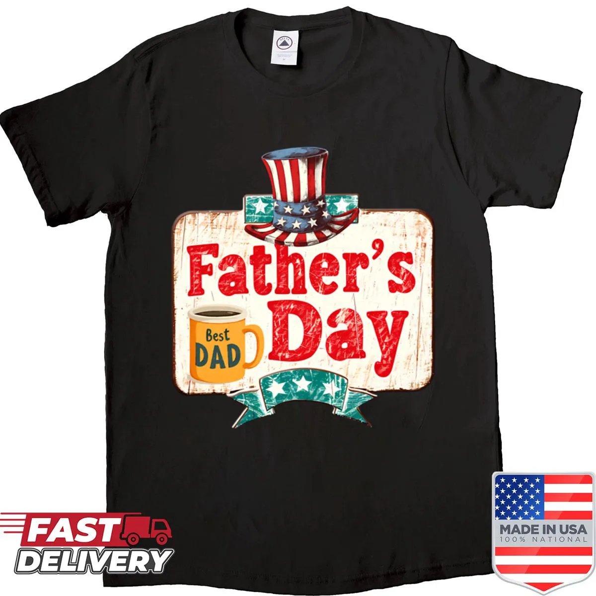 Retro patriotic themed shirt for Father's Day celebrating dads