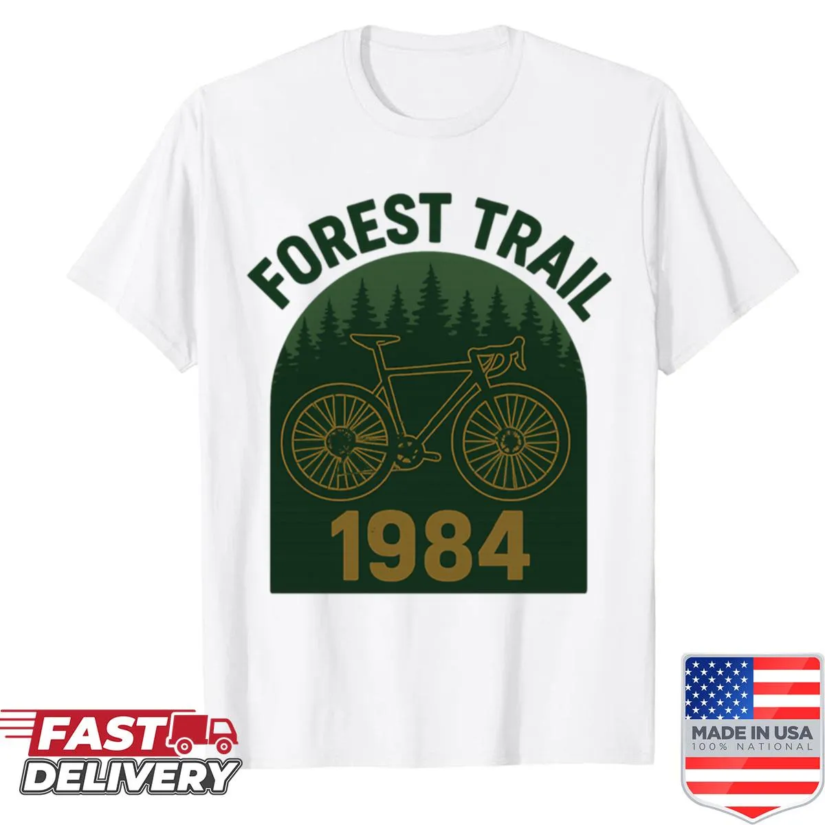 Retro mountain biking design shirt from 1984