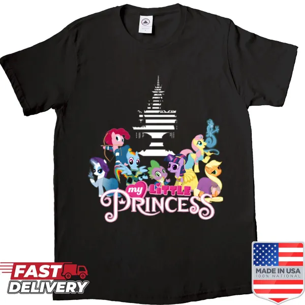 Cartoon graphic shirt depicting friendship in a vintage movie style.