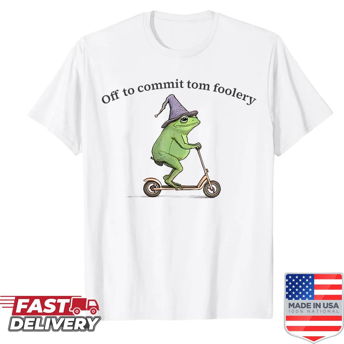 Shirt with a playful frog meme graphic
