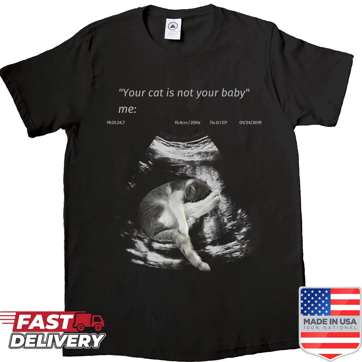 Funny ultrasound cat design on a shirt for cat lovers