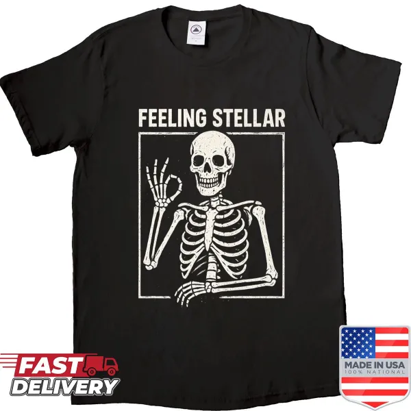Skeleton design shirt with sarcastic humor