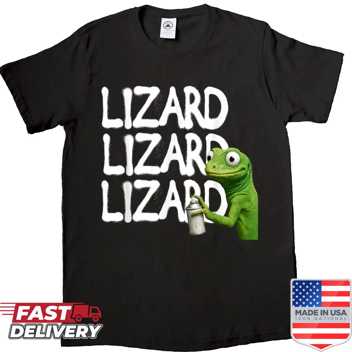 Funny lizard meme T-shirt showcasing a playful design