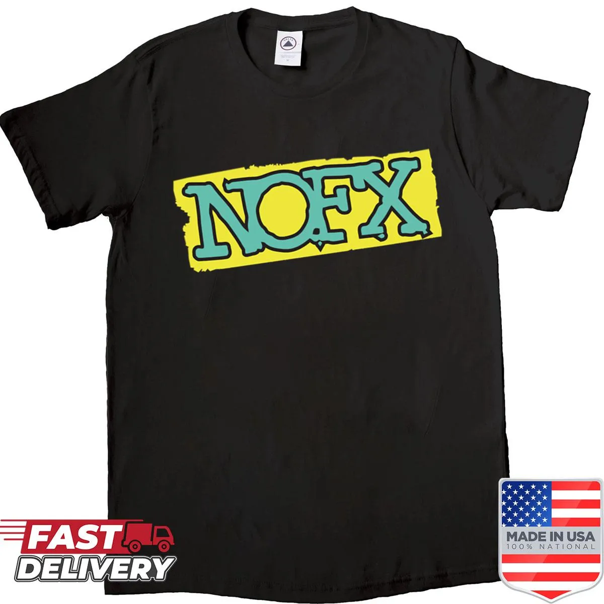 Oversized retro NOFX logo shirt for music fans