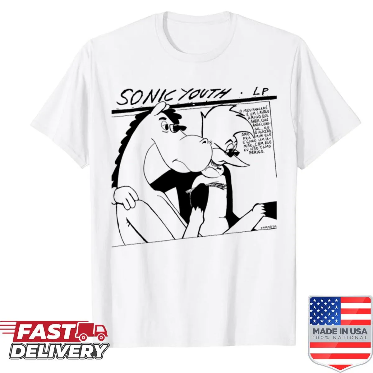 Funny punk rock animal t-shirt with 90s vibes