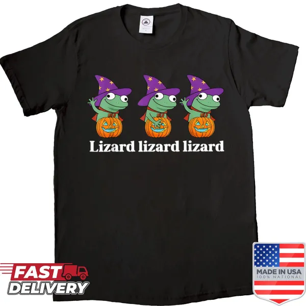 Fun Halloween meme shirt featuring a lizard design for all