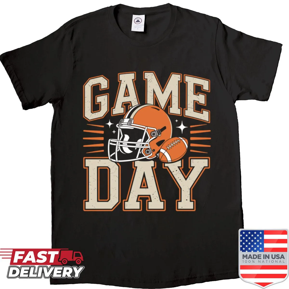 Vintage football helmet graphic T-shirt celebrating game day