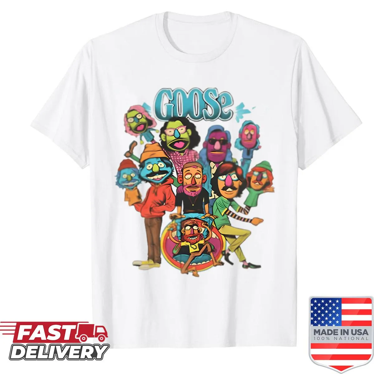 Gooses Jams Band shirt with playful typography