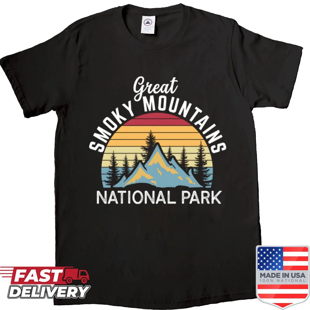 Retro shirt featuring Great Smoky Mountains National Park design