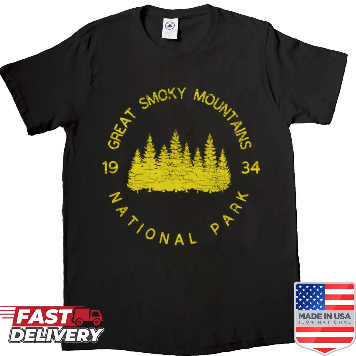 Vintage T-shirt featuring trees from Great Smoky Mountains National Park