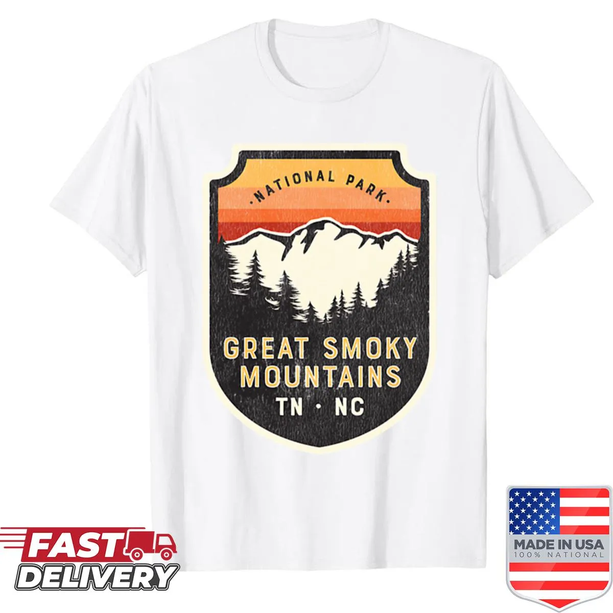 Vintage crest shirt honoring Great Smoky Mountains National Park