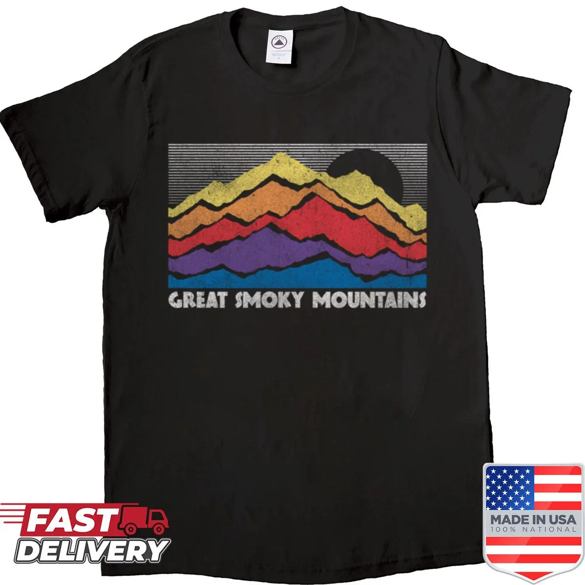 Vintage shirt featuring horizon view of Great Smoky Mountains