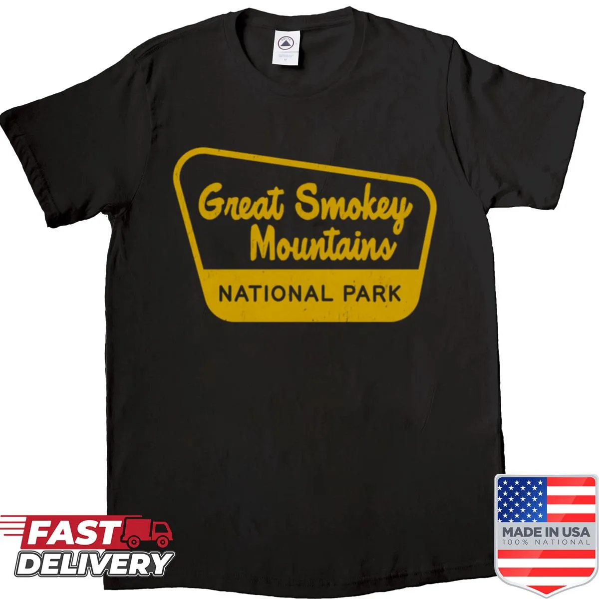 Vintage inspired shirt featuring Great Smoky Mountains National Park design
