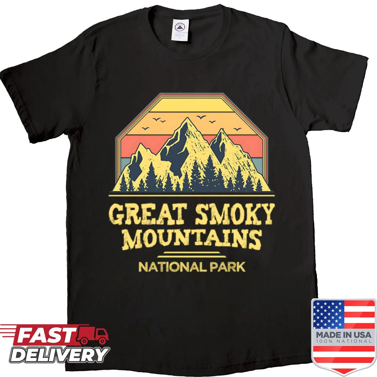 Vintage-style design honoring the Great Smoky Mountains