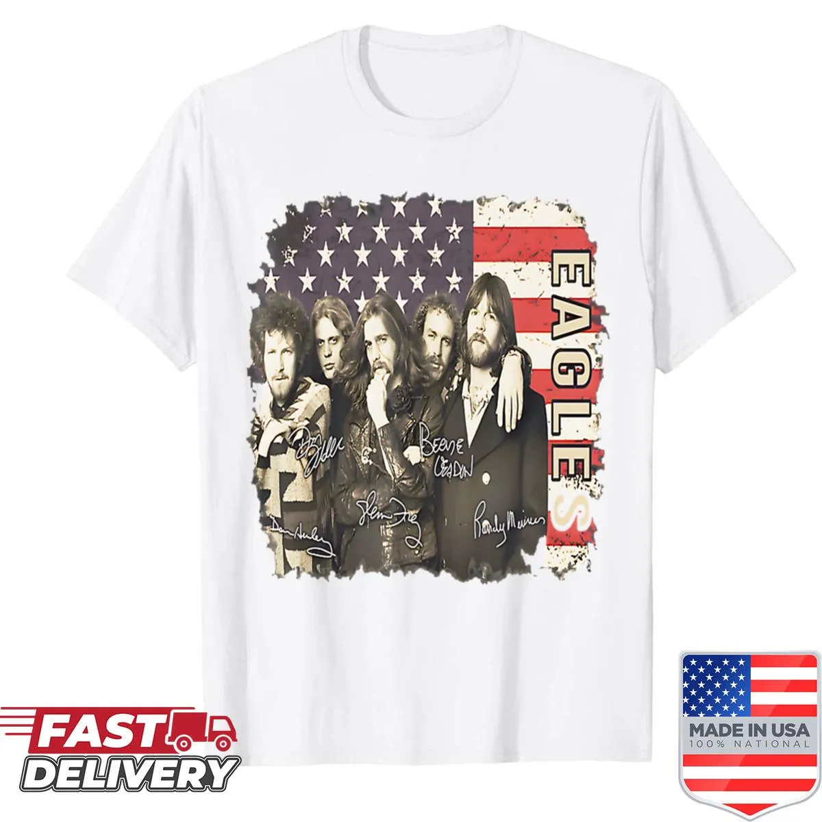 Artistic American flag design on a portrait shirt