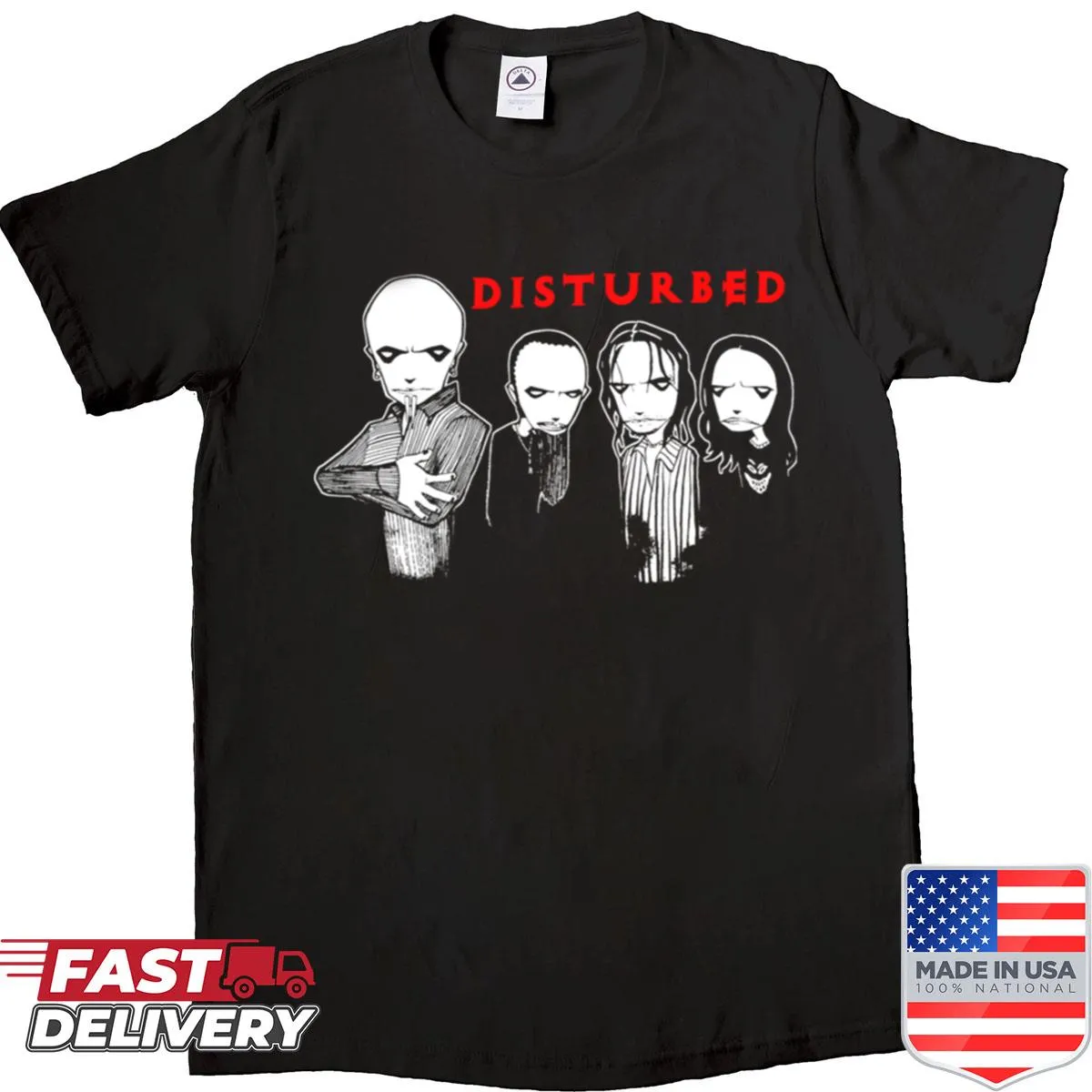 Vintage style grunge band t-shirt inspired by 90s metal music.