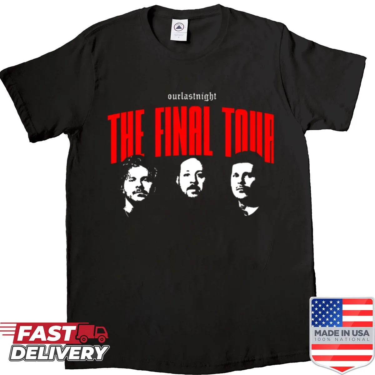Grunge style 90s music metal shirt with distressed design