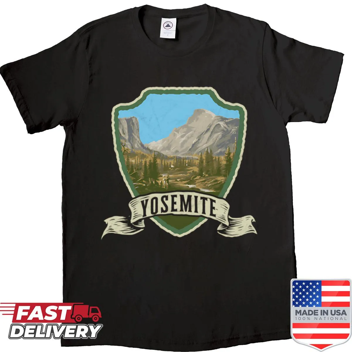Vintage graphic shirt featuring Half Dome in Yosemite National Park