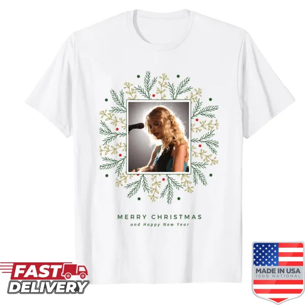 Vintage-style shirt combining Halloween and Christmas concert graphics