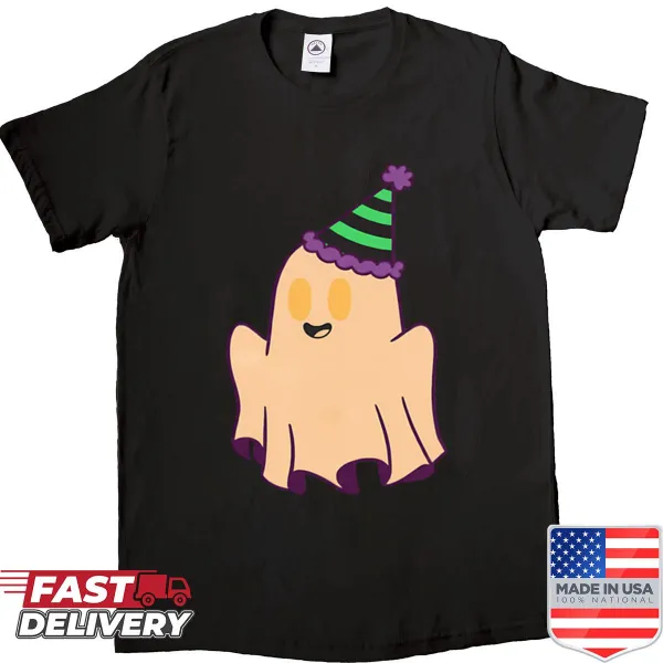Cute Halloween ghost graphic on a playful shirt