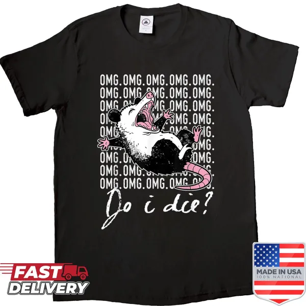 Funny opossum graphic meme shirt with humorous text