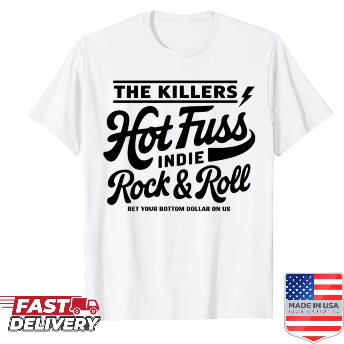 Vintage-style shirt inspired by The Killers' Hot Fuss album art