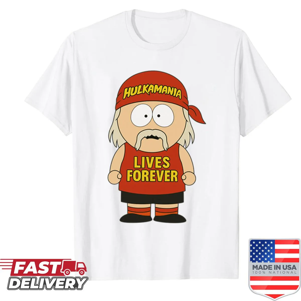 Oversized shirt with South Park and Hulkamania design