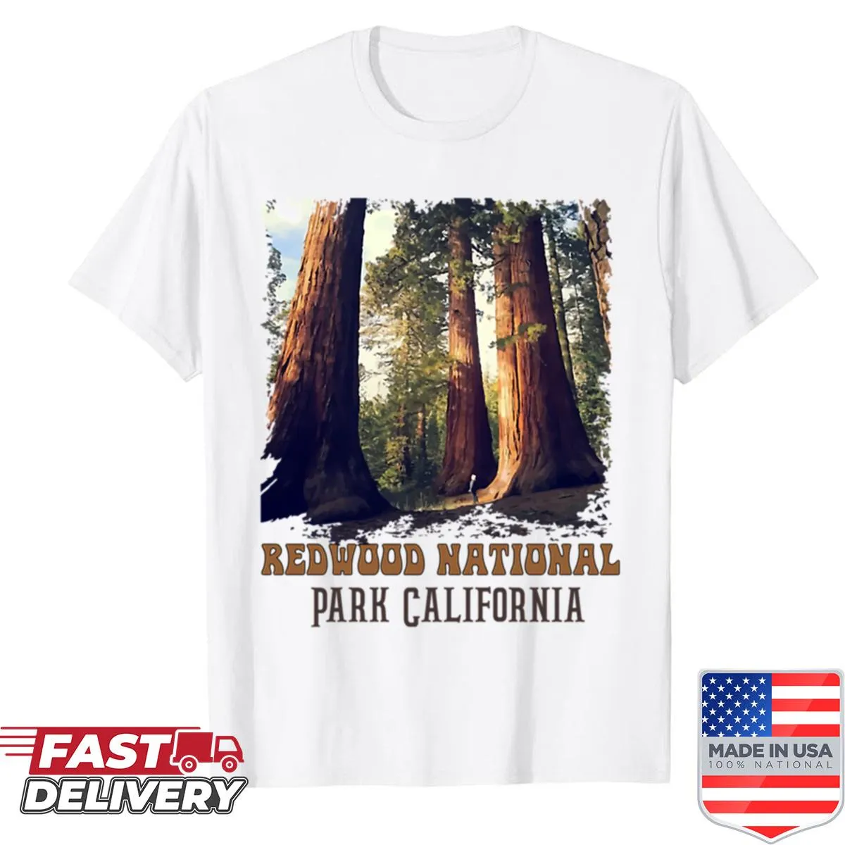Vintage-style shirt celebrating Humboldt Redwoods State Park