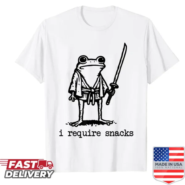 Cartoon frog graphic with funny snack saying