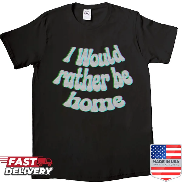 Vintage typography shirt with the phrase 'I Would Rather Be Dead' in grunge style