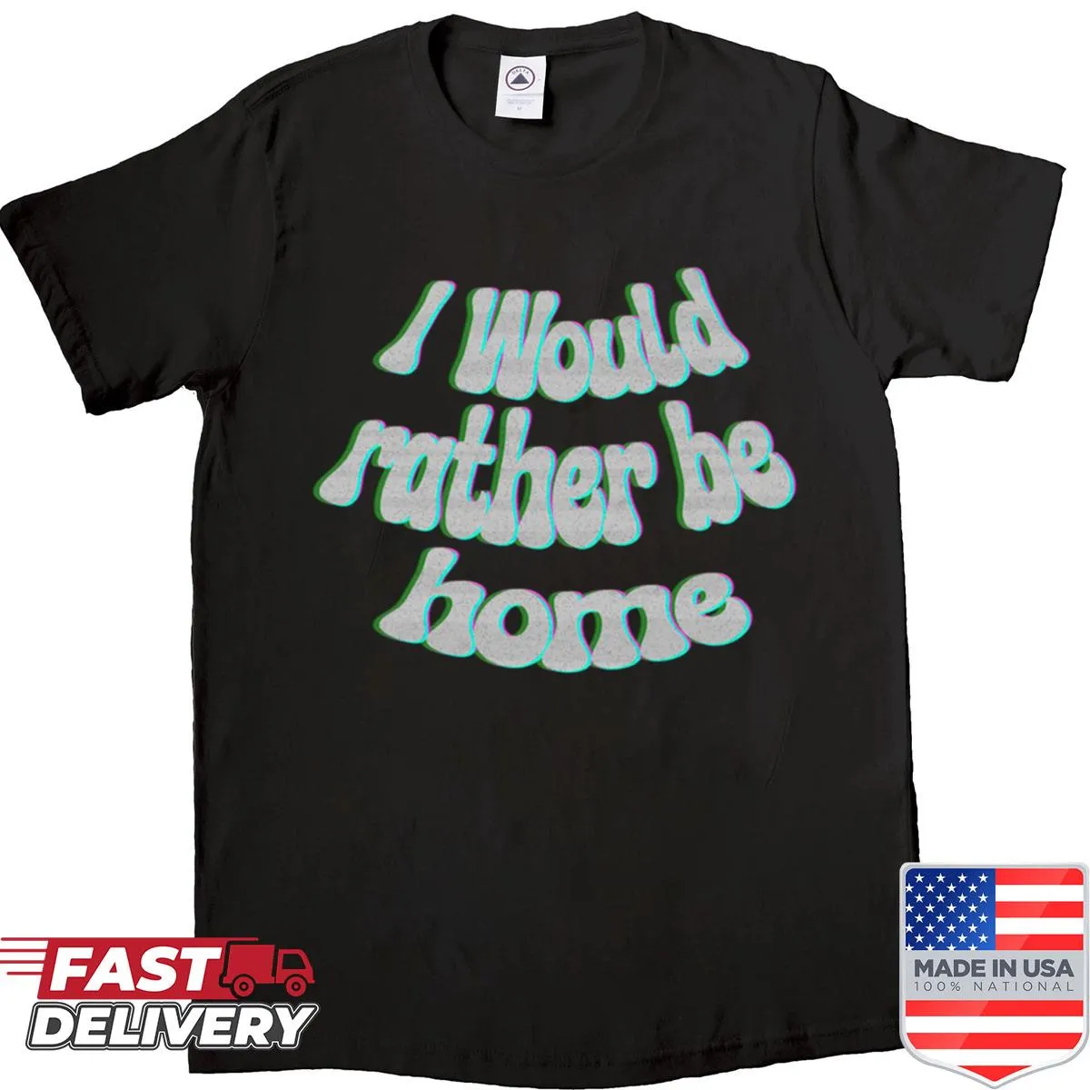 Vintage typography shirt with the phrase 'I Would Rather Be Dead' in grunge style