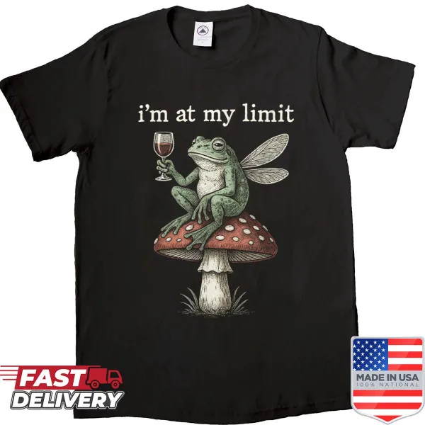 Witty shirt featuring a frog meme sitting on a mushroom