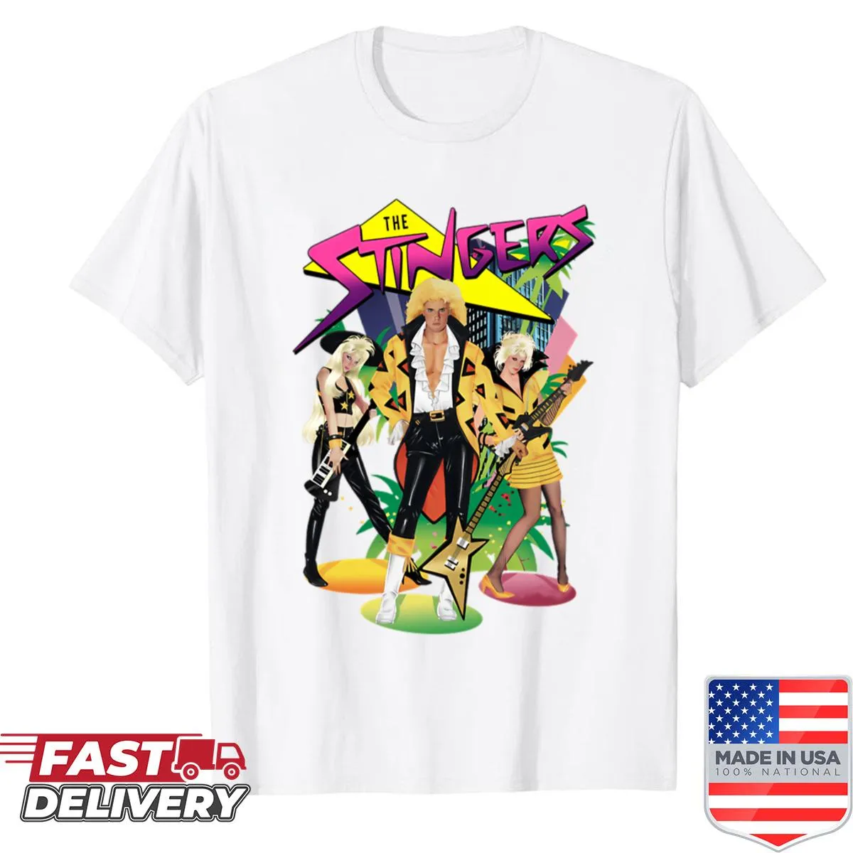 Oversized shirt featuring The Stringers from Jem and the Holograms