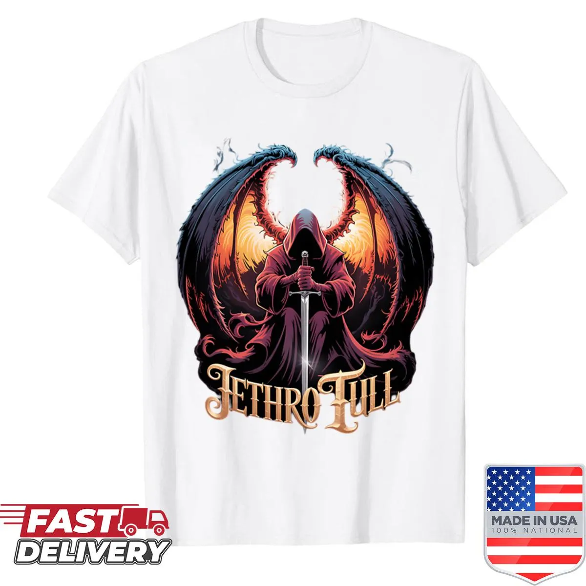 T-shirt featuring Jethro Tull band performance graphic