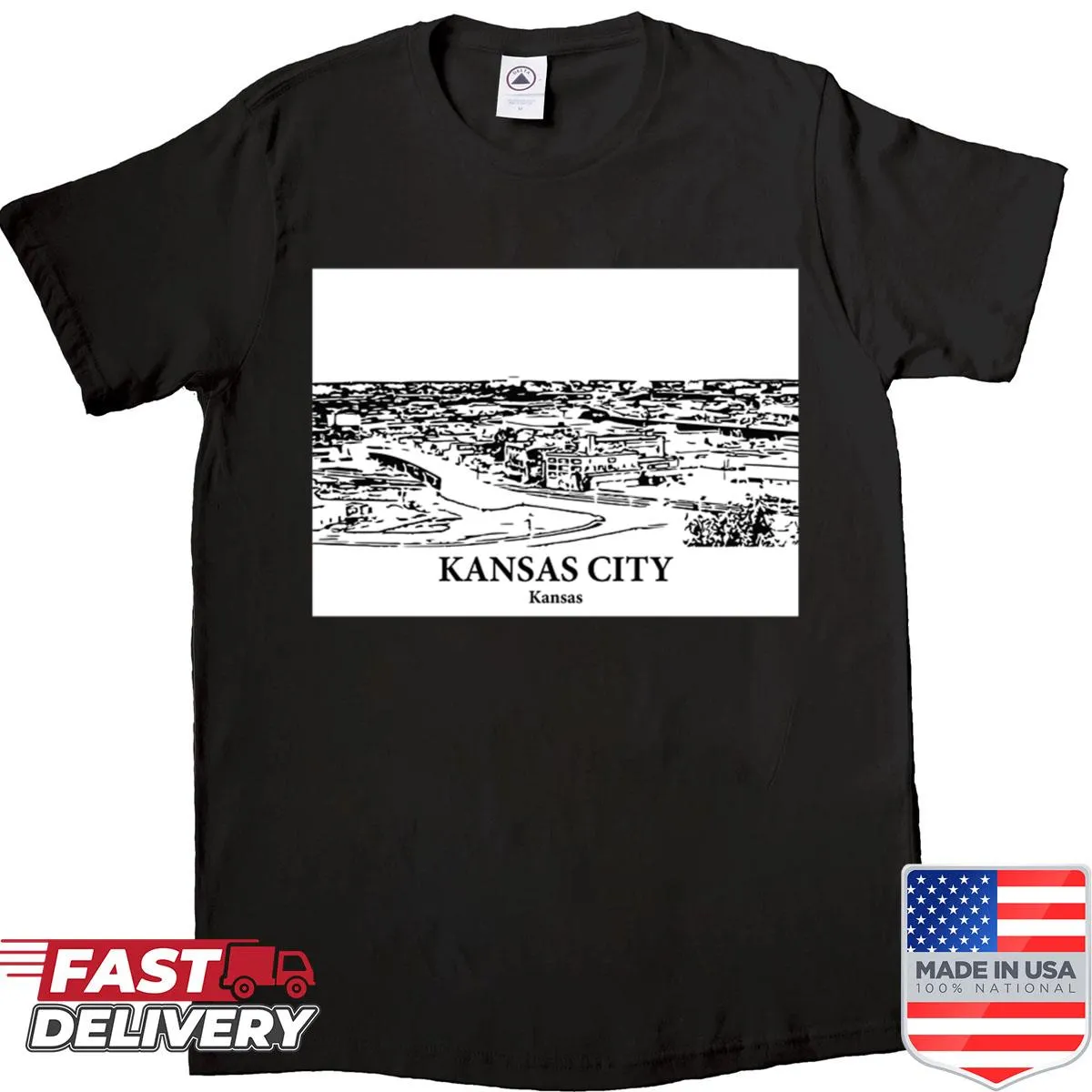 Typographic Kansas City shirt celebrating the locale