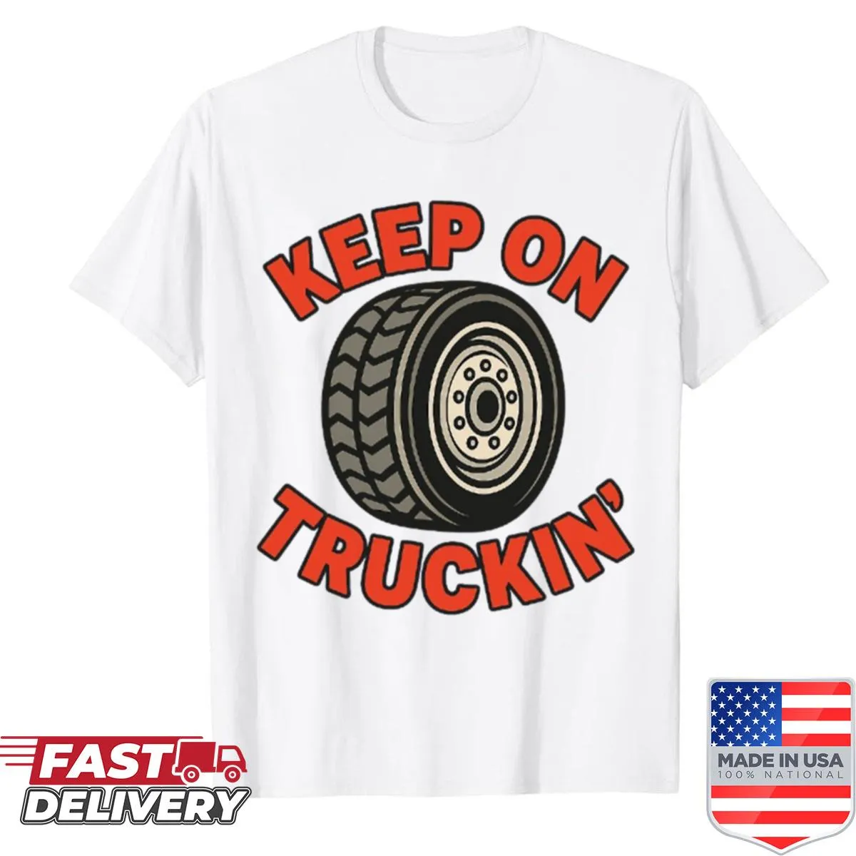 Vintage truck-themed T-shirt celebrating trucking life