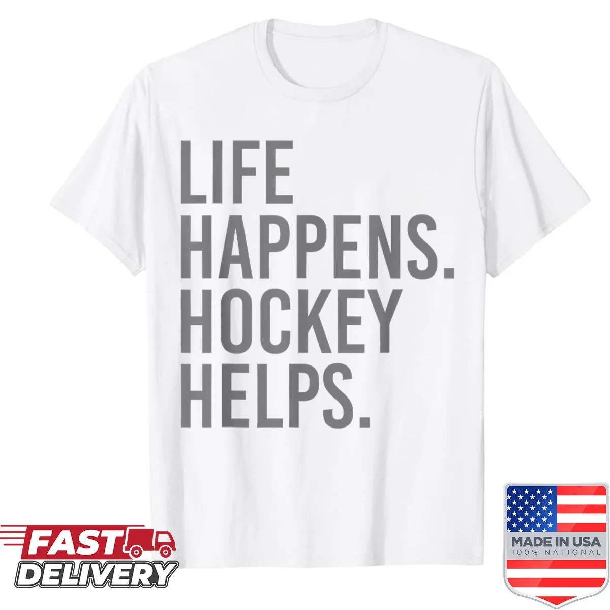 Inspirational hockey-themed shirt with motivational text