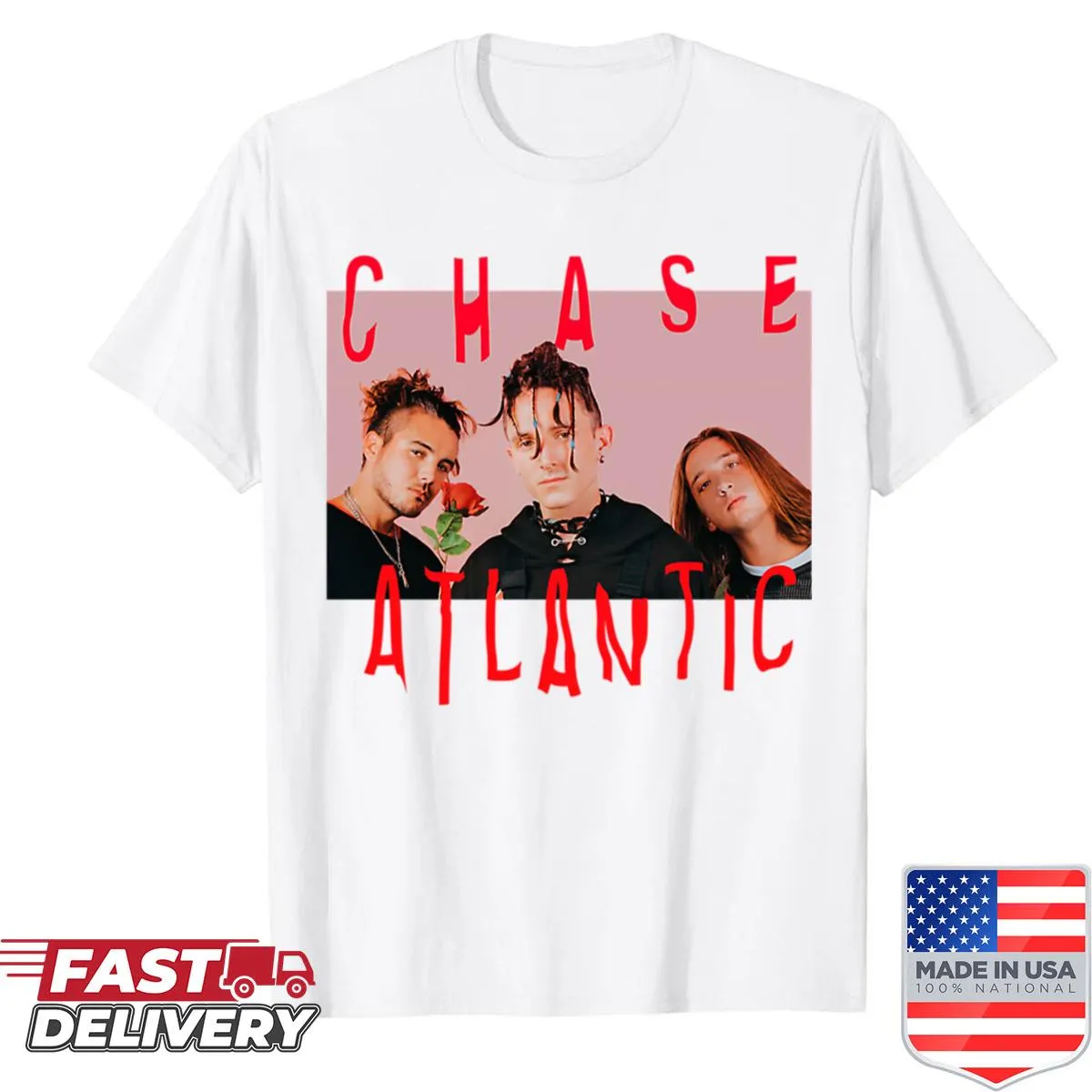 Vintage-style shirt featuring a music tour band logo