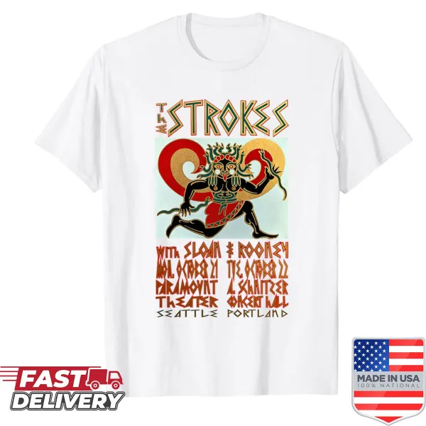Vintage tour album music t-shirt with classic band logos