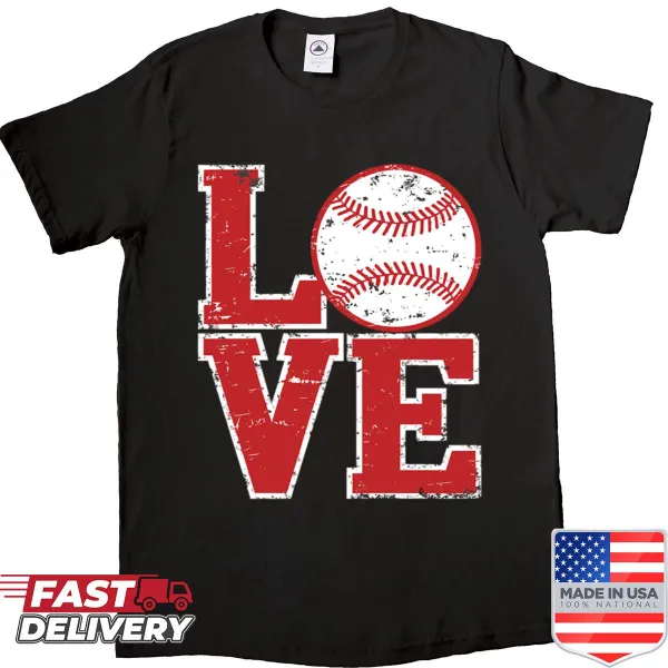 Distressed oversized shirt with retro baseball graphic