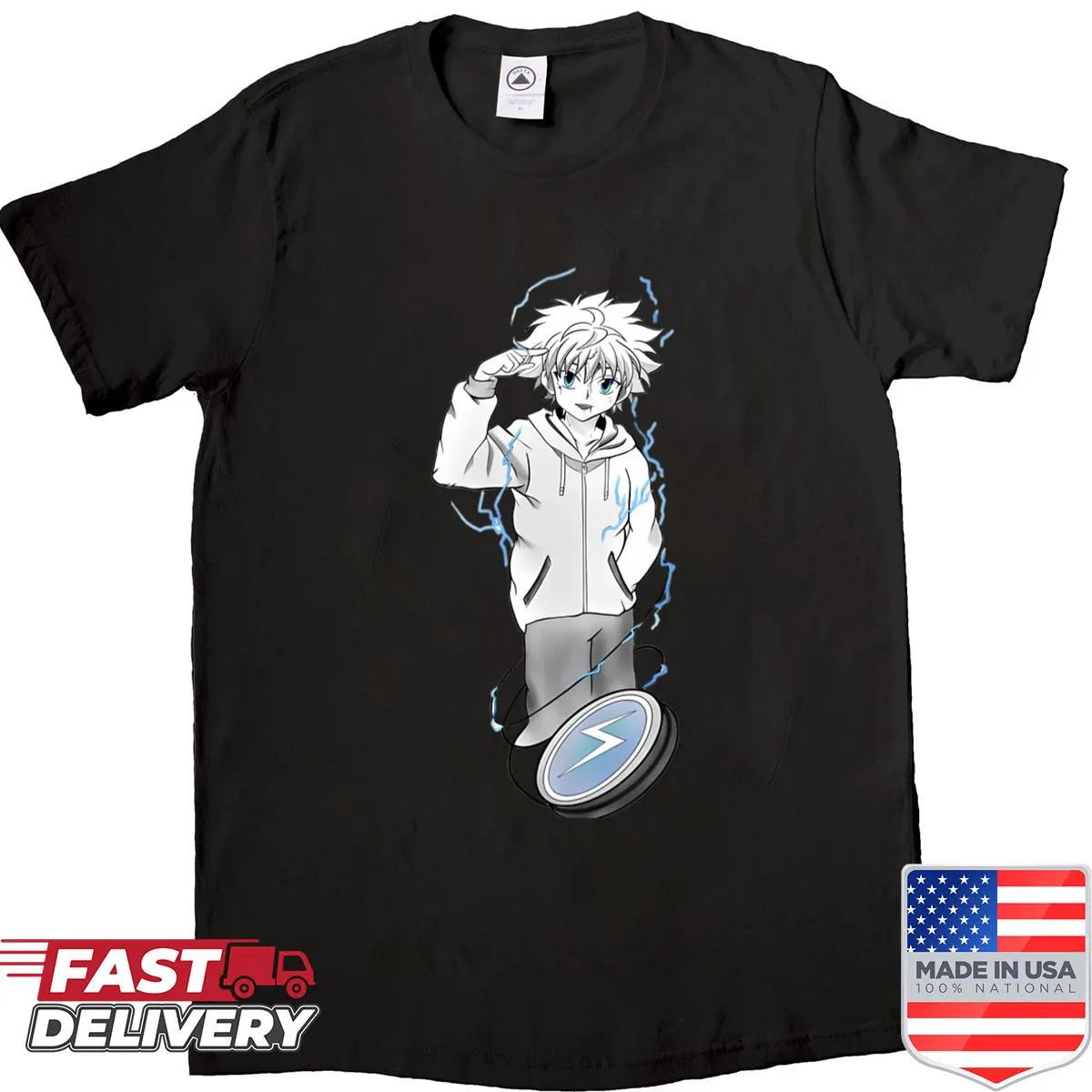 Retro shirt featuring 90s manga and anime inspired graphics
