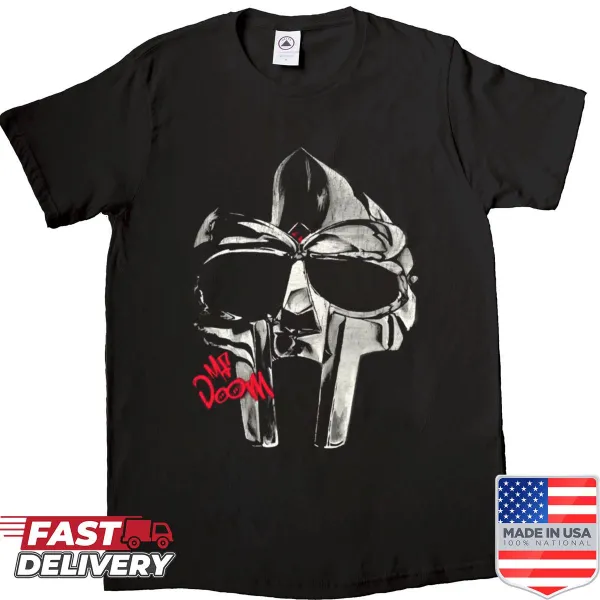 Oversized MF Doom halftone illustration shirt