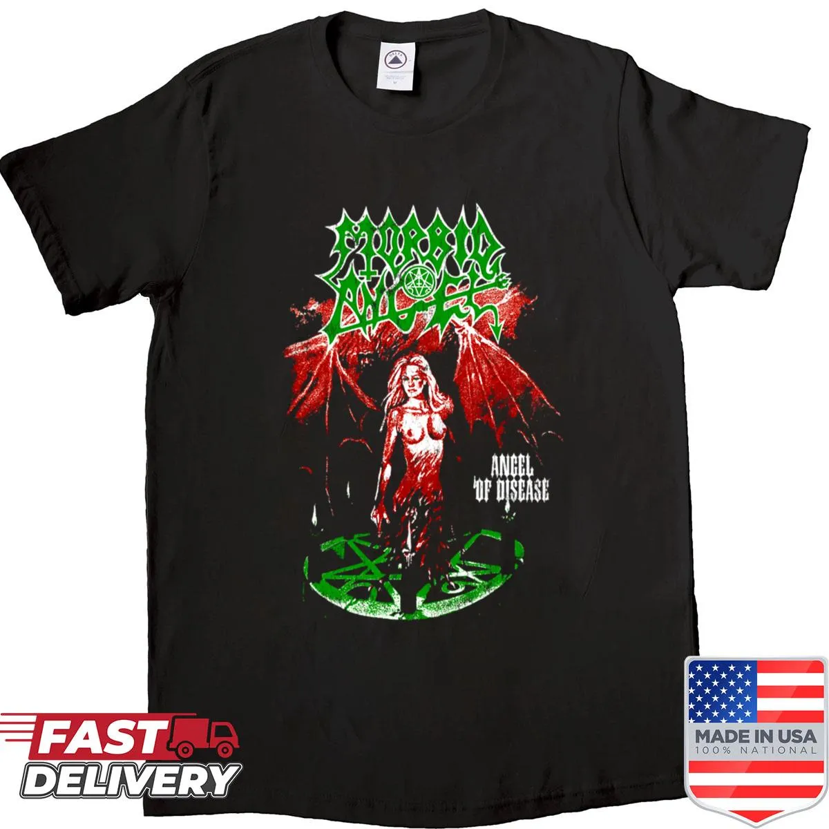 90s vintage bootleg shirt with morbid graphic design