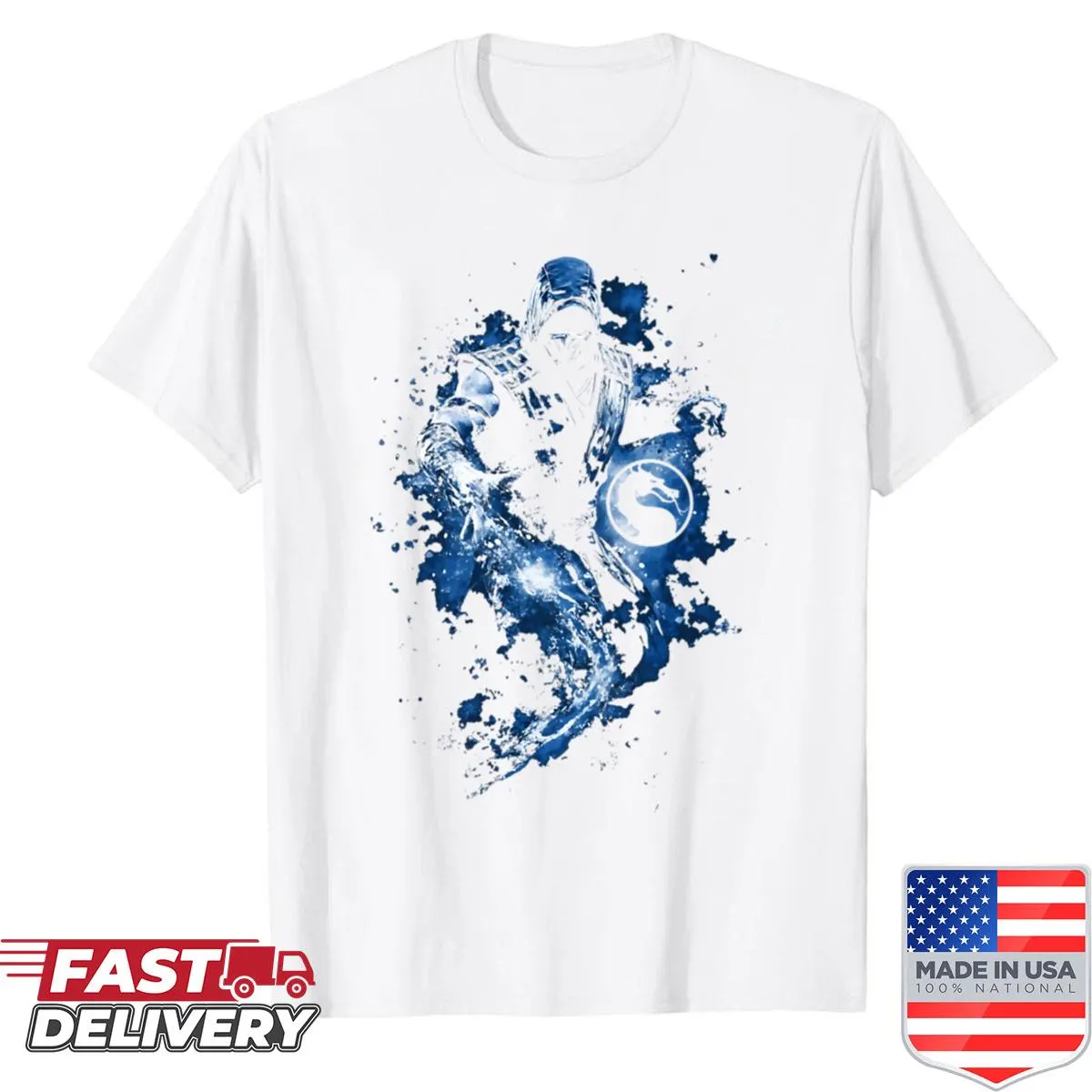 Mortal Kombat themed t-shirt featuring game characters and logo