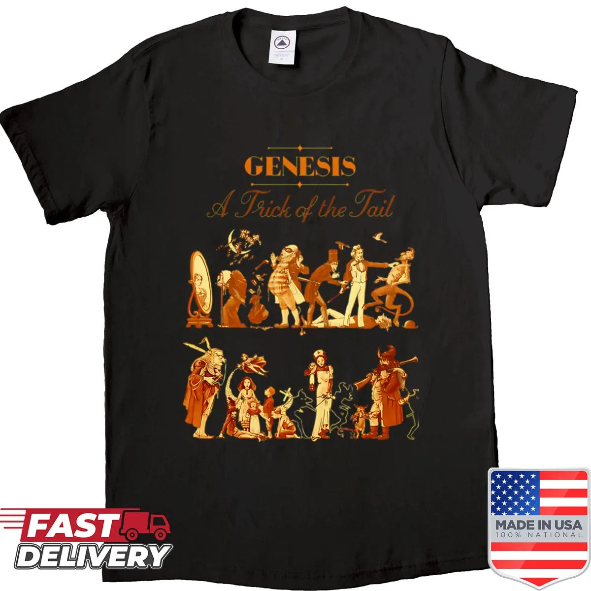 Vintage band logo design on a distressed T-shirt