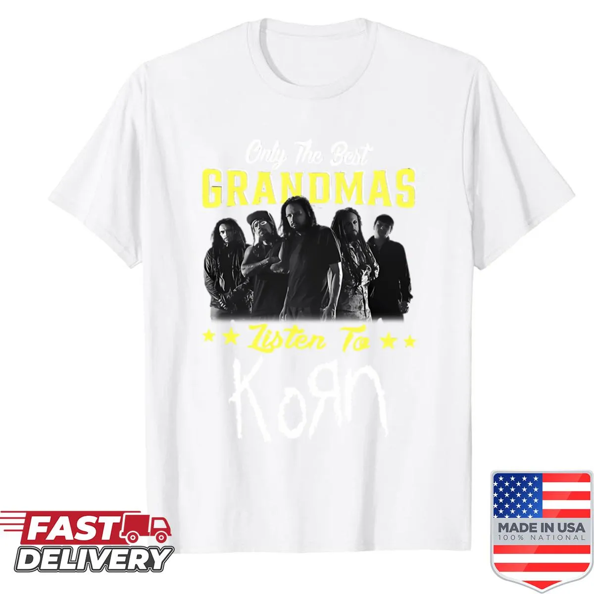 Vintage-style rock concert tour shirt celebrating classic bands