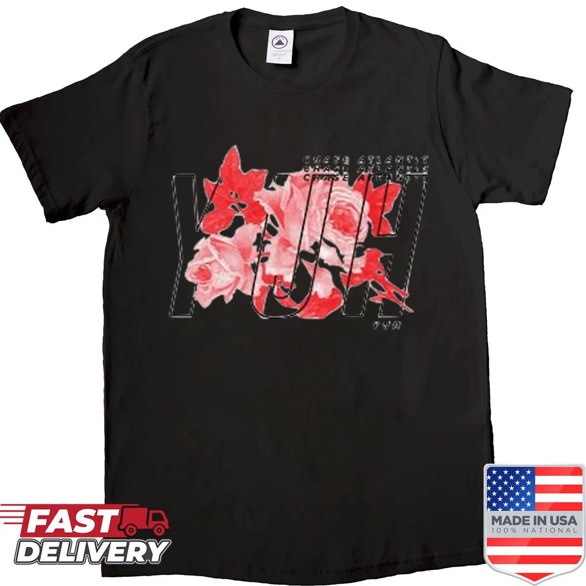 Vintage band tour logo t-shirt with distressed design
