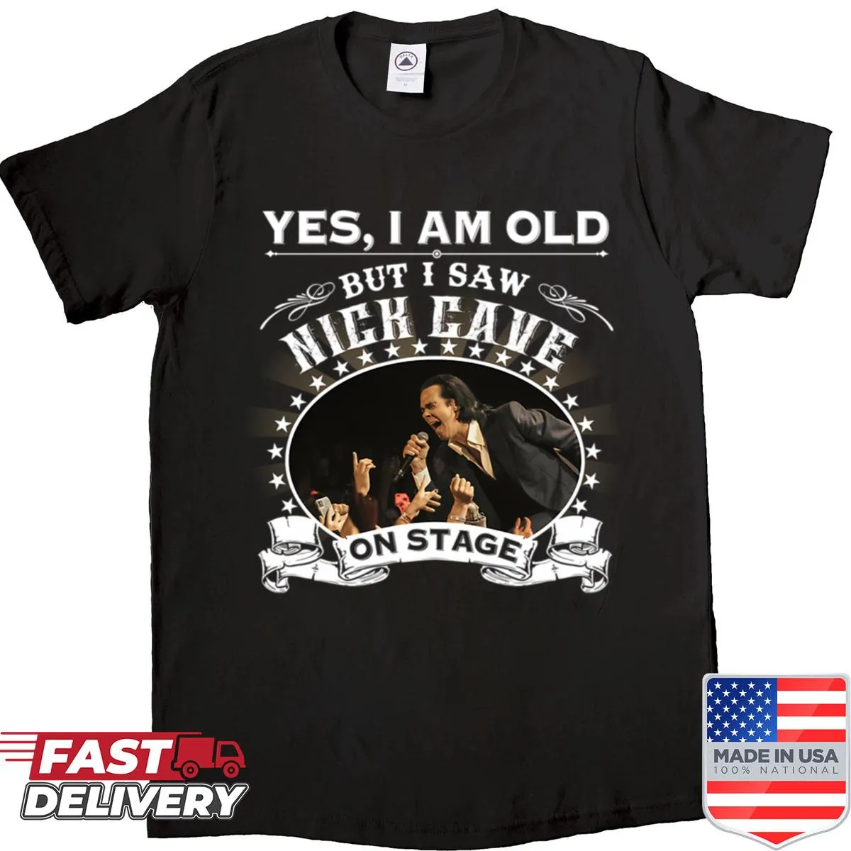 Vintage singer logo tour shirt with classic print