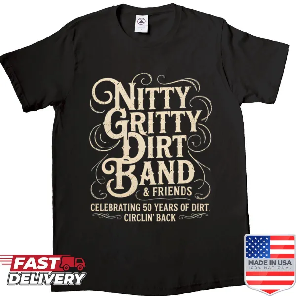 Shirt with a badge emblem design honoring Nitty Gritty Dirt Band